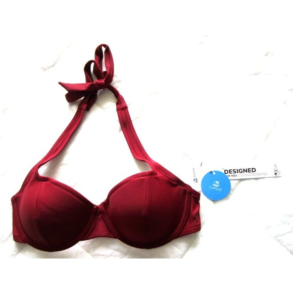 Cupshe Other - CUPSHE Swimwear - Bikini Top/Bra - Women's Size Small - Burgundy/Red Color NWT